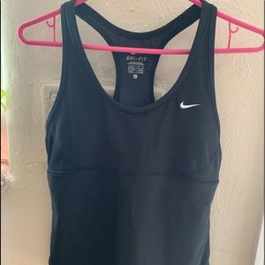 Nike Dri-Fit Athletic Top. Size Large. Black racer back.